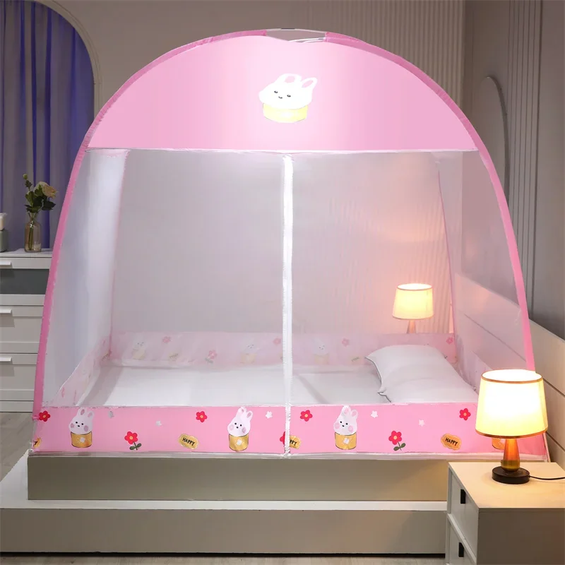 tente de lit enfant rose